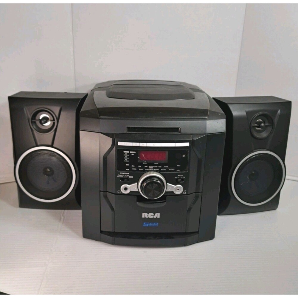 RCA RS22162 5 Disc CD Changer Stereo System AM FM Radio AUX Tested No Remote